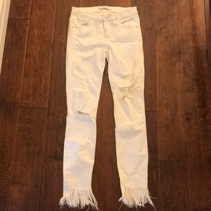 Zara frayed hem skinny jeans